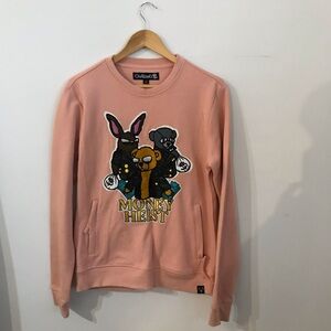 Civilized Money Heist Graphic Pink Sweater